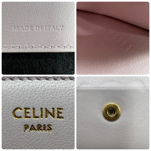 celine(セリーヌ)の美品！セリーヌ　トリオンフ　カーフスキン　スモールウォレット　財布　ピンク レディースのファッション小物(財布)の商品写真