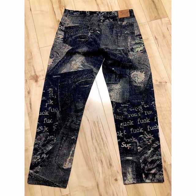 Supreme Archive Denim Jacquard Regular Jean Blue | www.mclegal.info