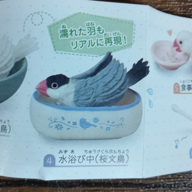 【新品未開封】文鳥ライフ   ガチャ(水浴び中  桜文鳥) エンタメ/ホビーのフィギュア(その他)の商品写真