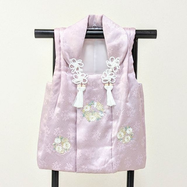 正絹】 絹100% 七五三 3歳 被布コート 単品 ピンク 刺繍 SH11-3-