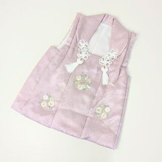 【正絹】 絹100％ 七五三 3歳 被布コート 単品 ピンク 刺繍 SH11-4