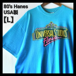 ★80's USA製 ヘインズ ビーフィー 発泡プリント ビンテージTシャツ