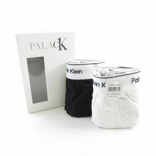 カルバンクライン(Calvin Klein)の未使用 Calvin Klein カルバンクライン CK1 PALACE WOVEN BOXERS 2PK ウーブン ボクサーズ 2PK 1点 M コットン100％ 下着 パンツ ホワイト・ブラック メンズ AY3740C (ボクサーパンツ)