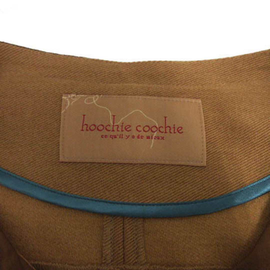 Hoochie Coochie コート ノーカラー リボンベルト 茶 38 レディースのジャケット/アウター(その他)の商品写真