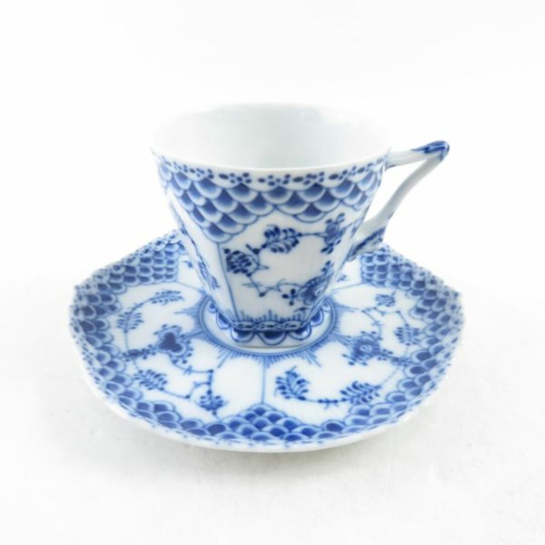 美品 ROYAL COPENHAGEN ロイヤルコペンハーゲン ブルーフル―テッドフルレース 顔付 コーヒーカップ＆ソーサー 1客 SY6177H |  フリマアプリ ラクマ