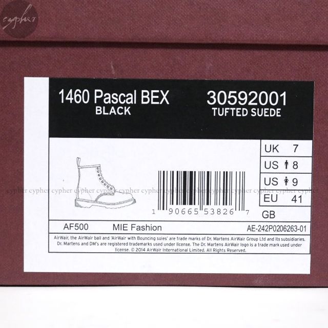 UK7 新品 英国製 ドクターマーチン 1460 BEX スエード ブーツ 黒