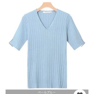 ピエロ(Pierrot )のネックが選べる半袖リブニット MD ピエロ　pierrot (Tシャツ(半袖/袖なし))