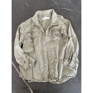 ザラキッズ(ZARA KIDS)のカーキ　シャツ　長袖　ZARA 116サイズ(Tシャツ/カットソー)