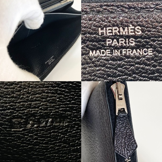 HERMES シェーブル アザップ ブラック 黒 長財布 刻印 □O 新品未使用