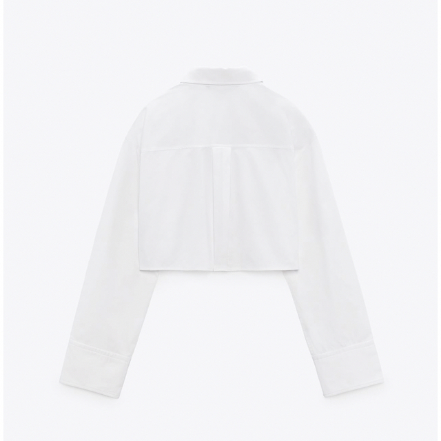 ZARA(ザラ)のクロップド　ポプリンシャツ レディースのトップス(シャツ/ブラウス(長袖/七分))の商品写真