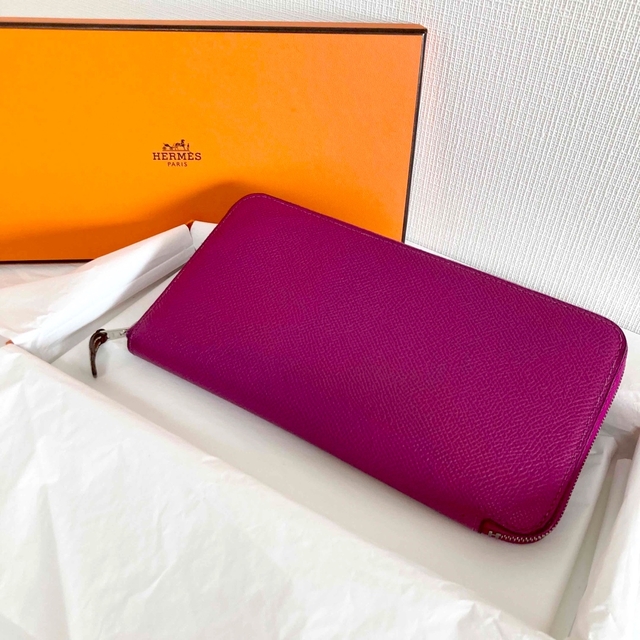 HERMES エルメス アザップ ロング シルクイン 長財布 ピンク