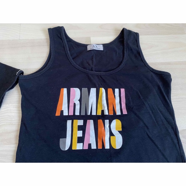 ARMANI EXCHANGE(アルマーニエクスチェンジ)の美品　Tシャツ　タンクトップ　ANAP ARMANI ブラック　まとめ売り レディースのトップス(Tシャツ(半袖/袖なし))の商品写真