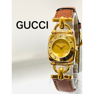 Gucci - 美品！　GUCCI グッチ　電池新品　ベルト純正　ゴールド　レディース腕時計