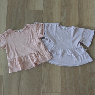 プティマイン(petit main)のペアマノン☆90㌢半袖セット(Tシャツ/カットソー)