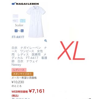 ナガイレーベン(NAGAILEBEN)の白衣 ワンピース型 ナース服 ２着組(趣味/スポーツ/実用)