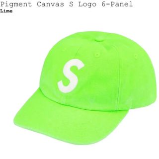 シュプリーム(Supreme)のSupreme Pigment Canvas S Logo panel ライム(キャップ)