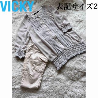 ビッキー(VICKY)のビッキーVICKY  シフォン　フリル　シースルー　シアー　ブラウス　カットソー(シャツ/ブラウス(半袖/袖なし))