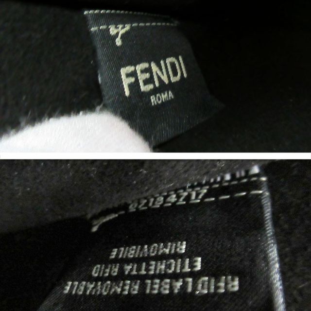 FENDI(フェンディ)の美品 フェンディ クラッチバッグ ロゴ レザー ブラック リストレット付 黒 メンズのバッグ(セカンドバッグ/クラッチバッグ)の商品写真