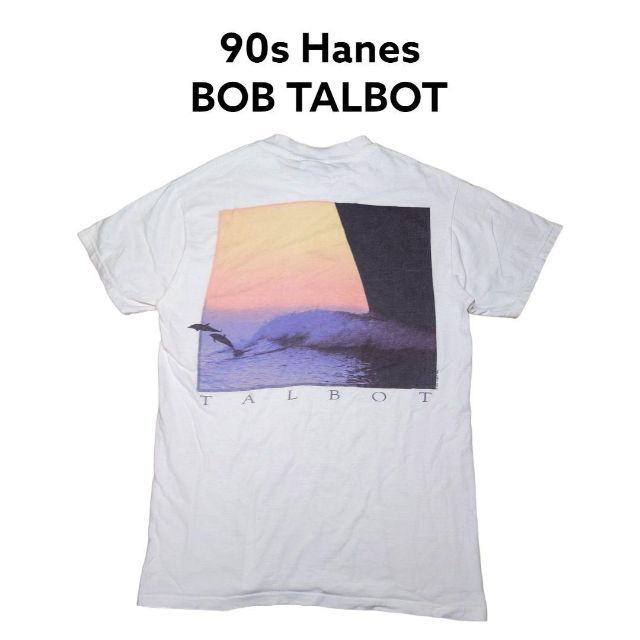 USA製90s Hanes　ビッグプリントTシャツ　BOBTALBOT　ヘインズ