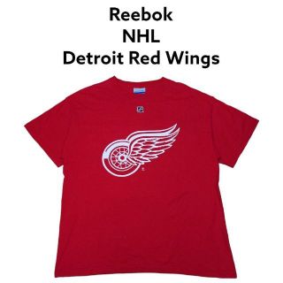 リーボック(Reebok)のReebok　デトロイトレッドウイングス　ビッグプリント　Tシャツ　古着　NHL(Tシャツ/カットソー(半袖/袖なし))