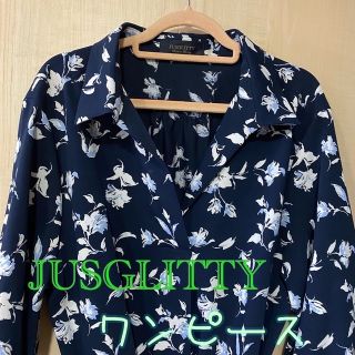 ジャスグリッティー(JUSGLITTY)の【JUSGLITTY 】ジャスグリッティ  花柄大人ワンピース(ひざ丈ワンピース)