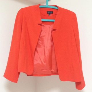 トップショップ(TOPSHOP)のTOPSHOPオレンジジャケット(ノーカラージャケット)