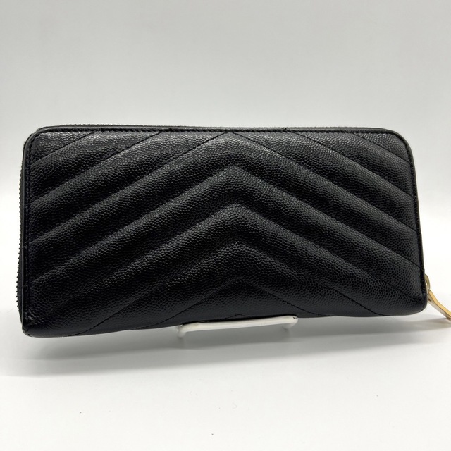 美品!サンローラン パリ YSL ラウンドファスナー 長財布 ブラック