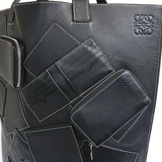 銀座店 LOEWE ウォレットパッチ トートバッグ メンズ 91271