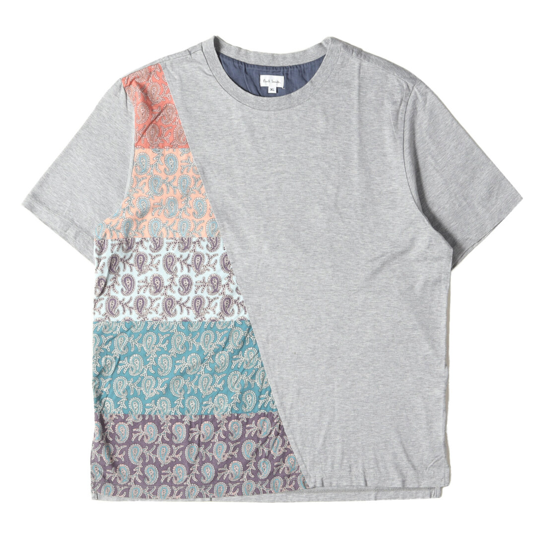 Paul Smith(ポールスミス)のPaul Smith ポールスミス Tシャツ サイズ:XL ペイズリー バンダナ パッチワーク 切替 153239 934N クルーネック グレー マルチカラー トップス カットソー カジュアル 日本製【メンズ】【中古】【K3737】 メンズのトップス(Tシャツ/カットソー(半袖/袖なし))の商品写真