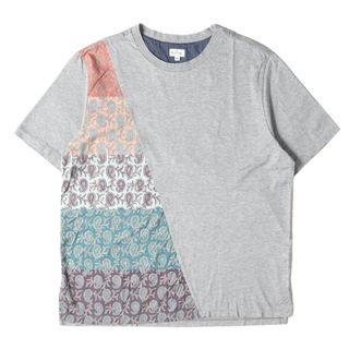 ポールスミス(Paul Smith)のPaul Smith ポールスミス Tシャツ サイズ:XL ペイズリー バンダナ パッチワーク 切替 153239 934N クルーネック グレー マルチカラー トップス カットソー カジュアル 日本製【メンズ】【中古】【K3737】(Tシャツ/カットソー(半袖/袖なし))