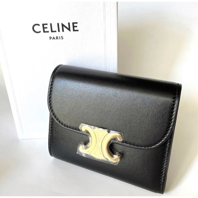 【特別価格】未使用・極美品❤︎CELINEセリーヌ トリオンフ 三ツ折財布　黒