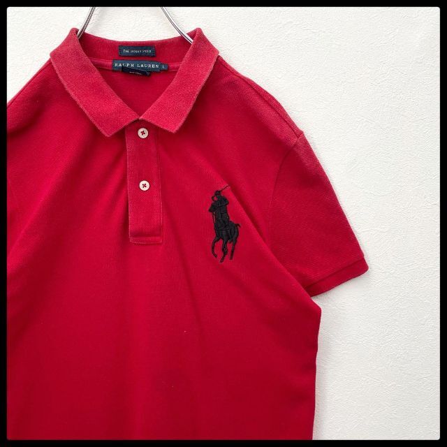 レディース　ポロラルフローレン　虎 刺繍　ビッグポニー　半袖ポロシャツ　赤　Ｌ | フリマアプリ ラクマ