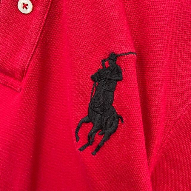 レディース　ポロラルフローレン　虎 刺繍　ビッグポニー　半袖ポロシャツ　赤　Ｌ