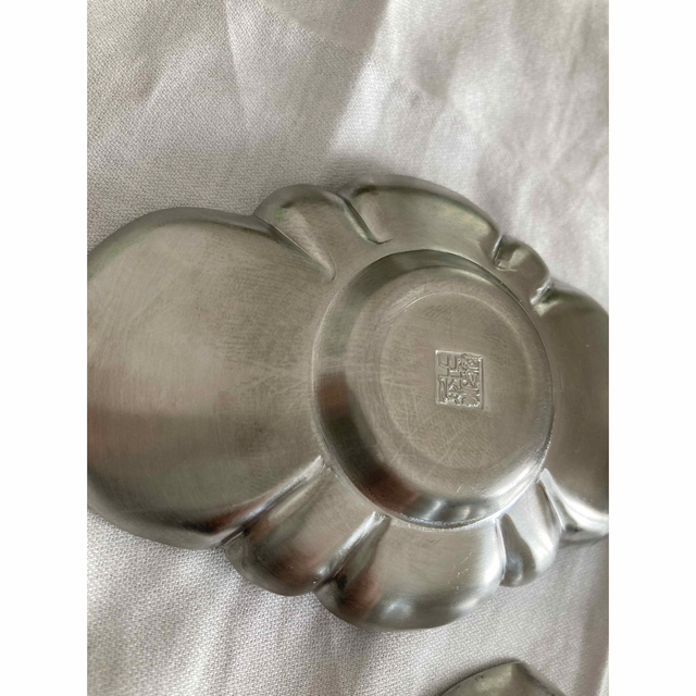 茶托 白銀製(ステンレス)瑞峯堂 煎茶道具 5枚1セット3600円