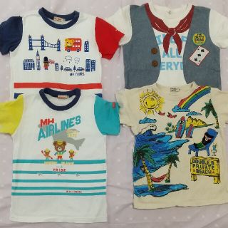 ミキハウス(mikihouse)のミキハウス ダブルＢ 半袖 Ｔシャツ 男の子 飛行機 電車120(Tシャツ/カットソー)