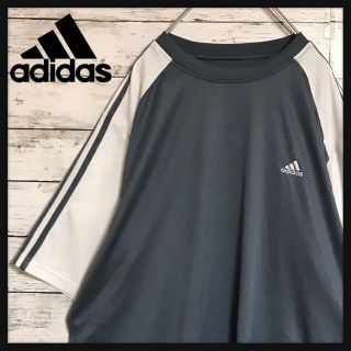 アディダス(adidas)の【ゆるだぼ】アディダス　刺繍ロゴ入りTシャツ バイカラー　グレー　H352(Tシャツ/カットソー(半袖/袖なし))