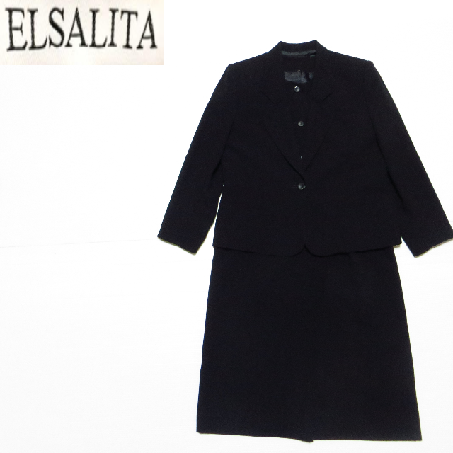 美品 ELSALITA ブラックフォーマル 卒業式 入学式 冠婚葬祭 11号 L