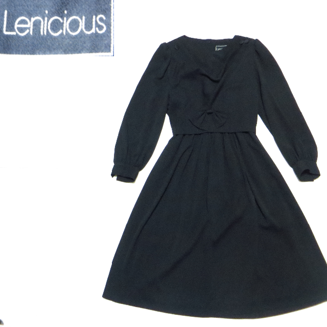 美品 Lenicious 喪服 礼服 ブラックフォーマル ワンピーススーツ