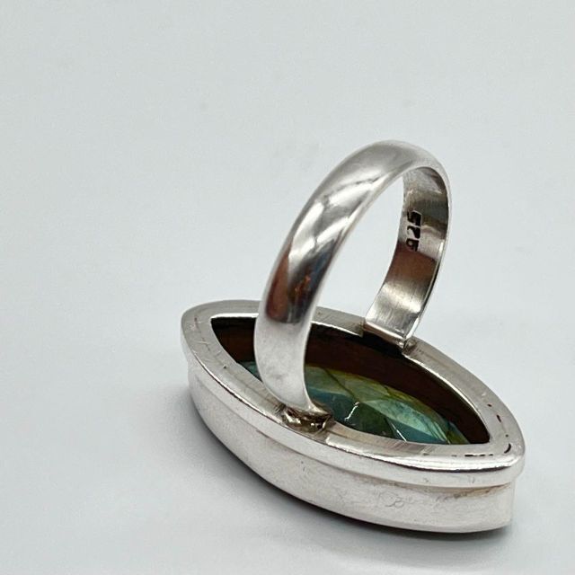 15号 シルバー925刻印  ラブラドライト リング 指輪 レディース 天然石 レディースのアクセサリー(リング(指輪))の商品写真