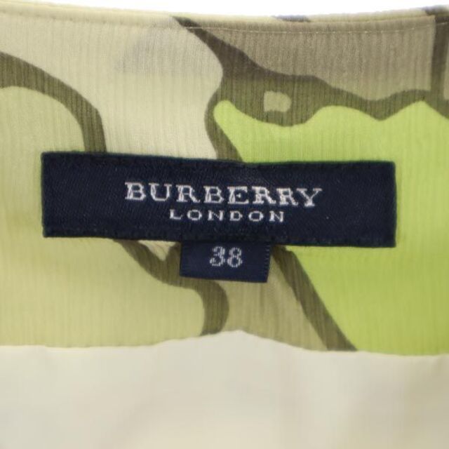 BURBERRY(バーバリー)のバーバリー ノースリーブ 花柄 ワンピース 38 グリーン系 BURBERRY 三陽商会 日本製 レディース 【中古】  【230527】 レディースのワンピース(ミニワンピース)の商品写真