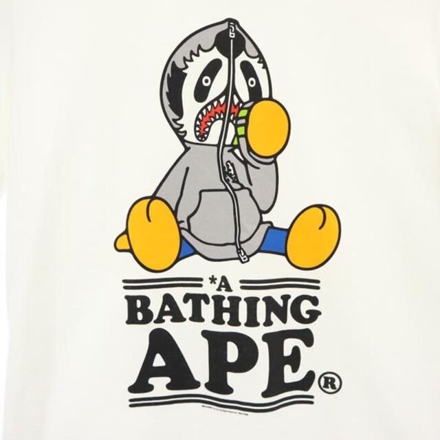 アベイシングエイプ 日本製 ロゴプリント 半袖 Tシャツ XS ホワイト系 A BATHING APE レディース   【230527】 メール便可