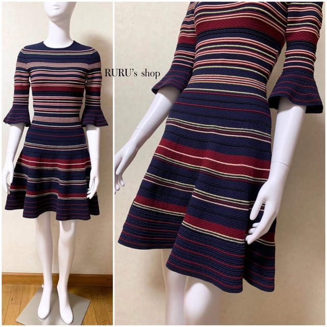 TED BAKER - 新品 TED BAKER ストライプ ×フレアスリーブ ニット