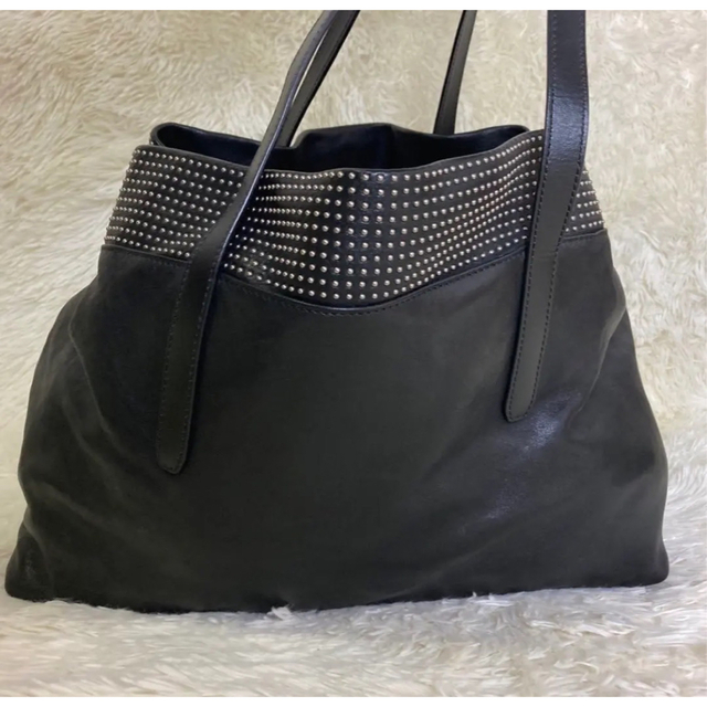 美品✨ JIMMY CHOO トートバッグ スタッズ レザー 黒 ロゴ金具 1