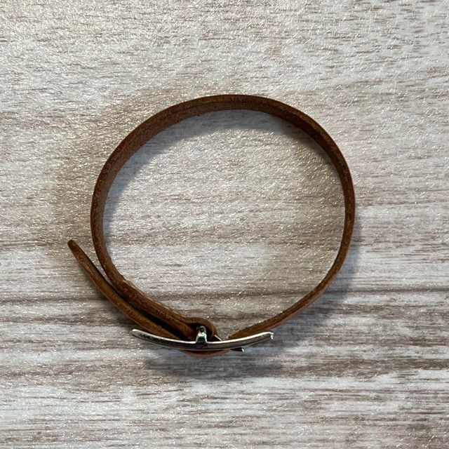 Hermes(エルメス)の【極美品】エルメス レザーブレスレット H金具 アピ シルバー ブラウン レディースのアクセサリー(ブレスレット/バングル)の商品写真