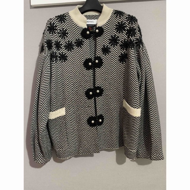 MUVEIL - ☆即完品☆チャイナカラーニットジャケット☆の通販 by pike
