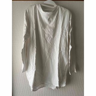 ジーナシス(JEANASIS)のジーナシス　ロングシャツ　ホワイト　レディース　フリーサイズ(Tシャツ(長袖/七分))