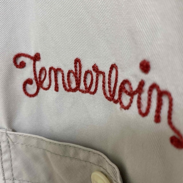 テンダーロイン　長袖　ワークシャツ　グレー　L 刺繍　tenderloin