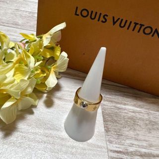 ルイヴィトン(LOUIS VUITTON)の【極美品】ルイヴィトン バーグ ナノグラム リング M 13号 ゴールド 指輪(イヤリング)