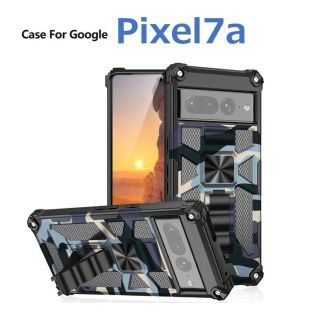 グーグルピクセル(Google Pixel)のGoogle Pixel 7a ケース マリンブルー 迷彩アーマー(Androidケース)