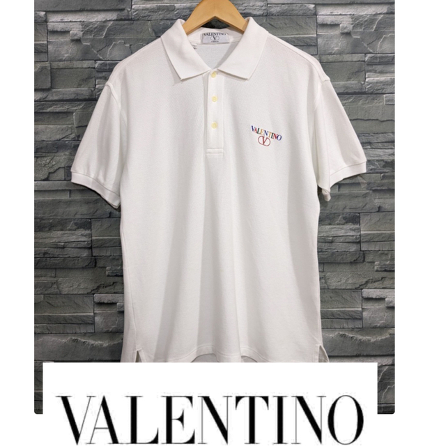 ジャンニバレンチノ メンズポロシャツ 半袖 白色 LLサイズ - ポロシャツ